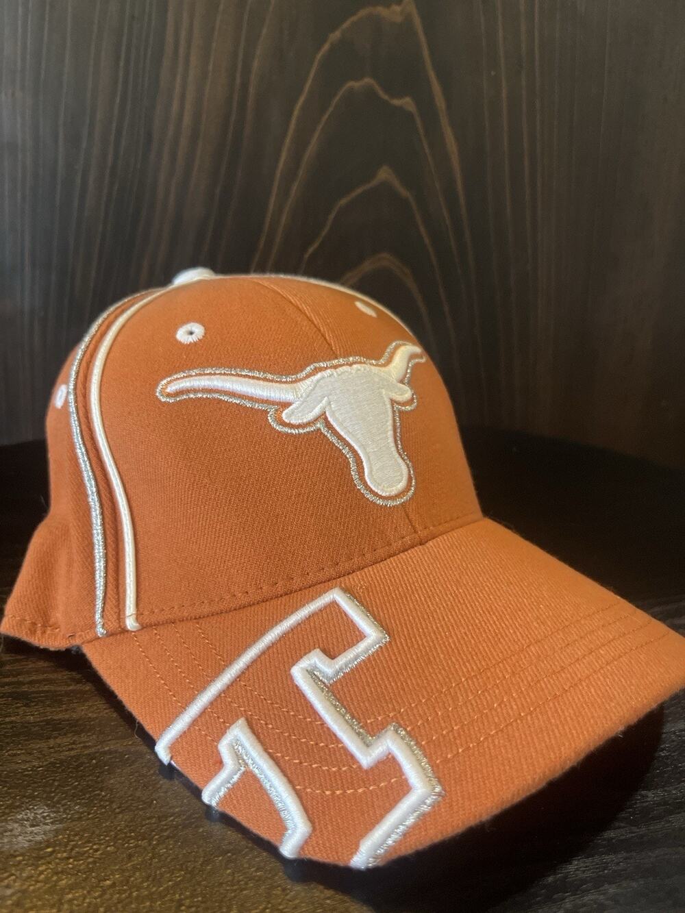 Texas Longhorns Hat Top Of The World One Fit Burnt Orange Cap NCAA Stretch Fit